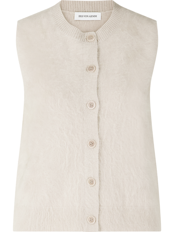 Gebürstete Cashmere-Weste 'Kalie' Kitt