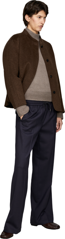 'Paily' cashmere jumper with stand-up collar, taupe, stonewashed