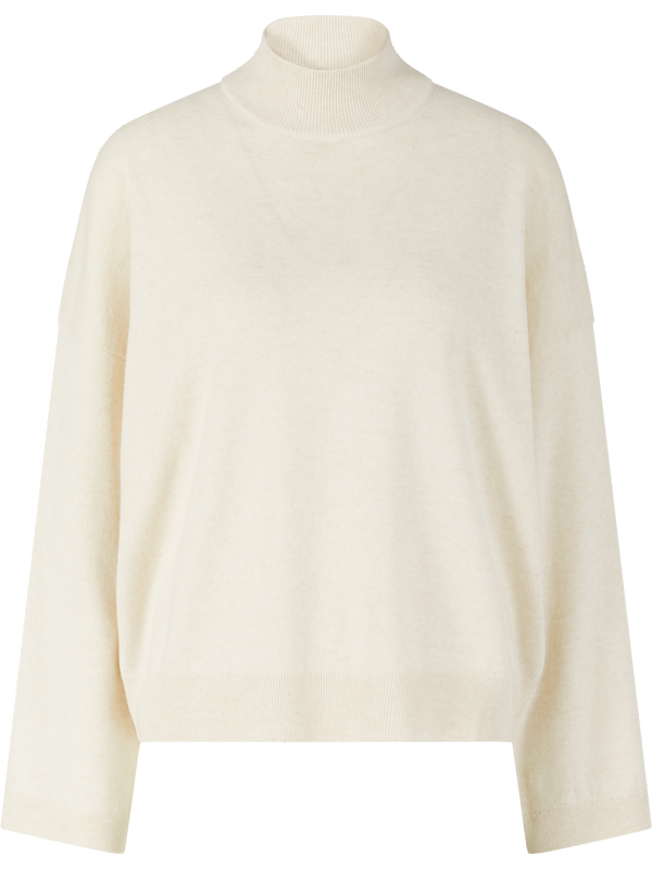 Cashmere jumper with a stand-up collar beige
