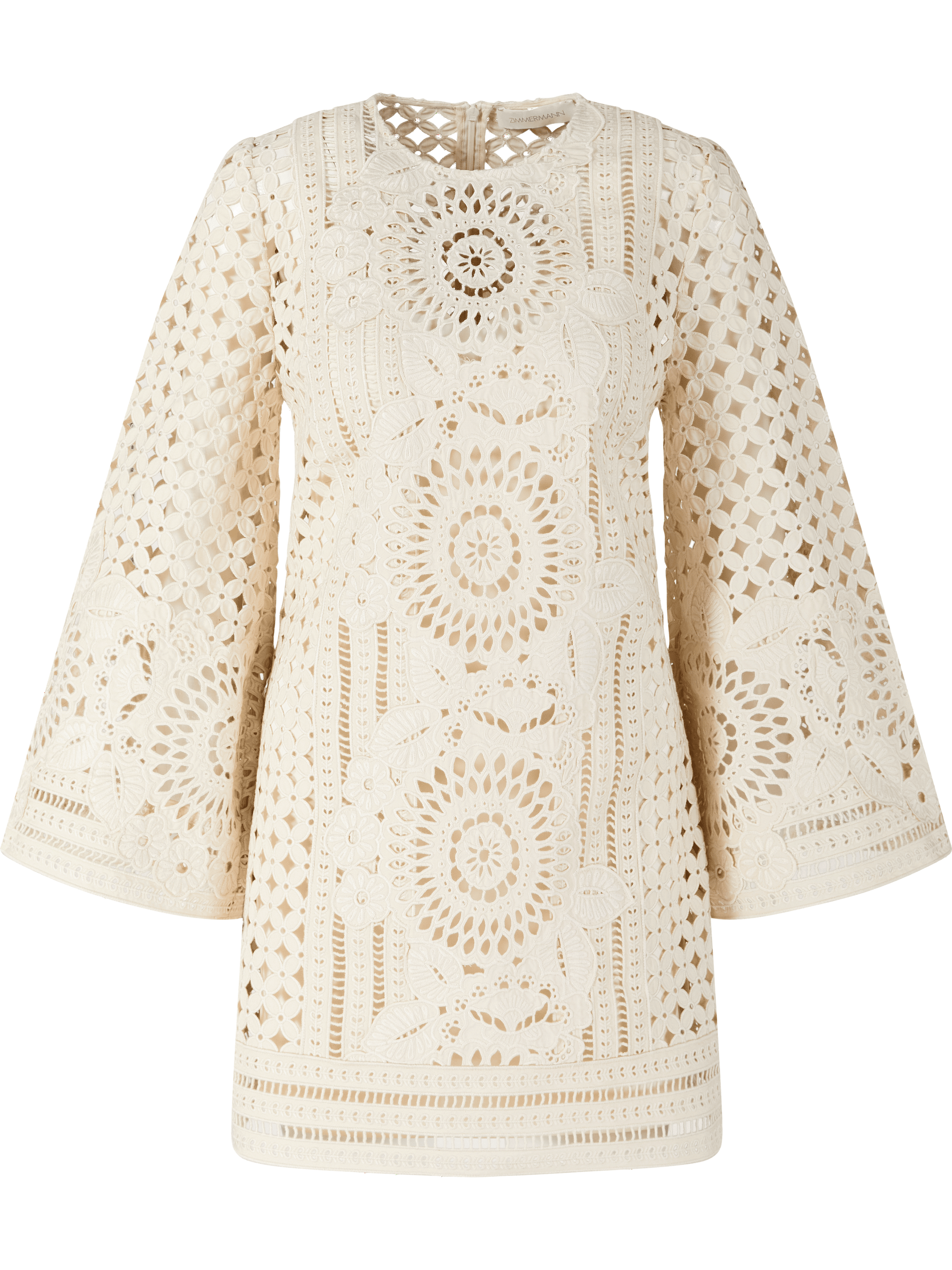 Besticktes Minikleid 'Indra' Crème