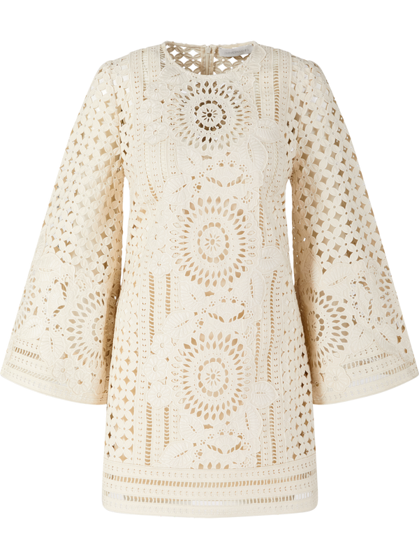 Besticktes Minikleid 'Indra' Crème