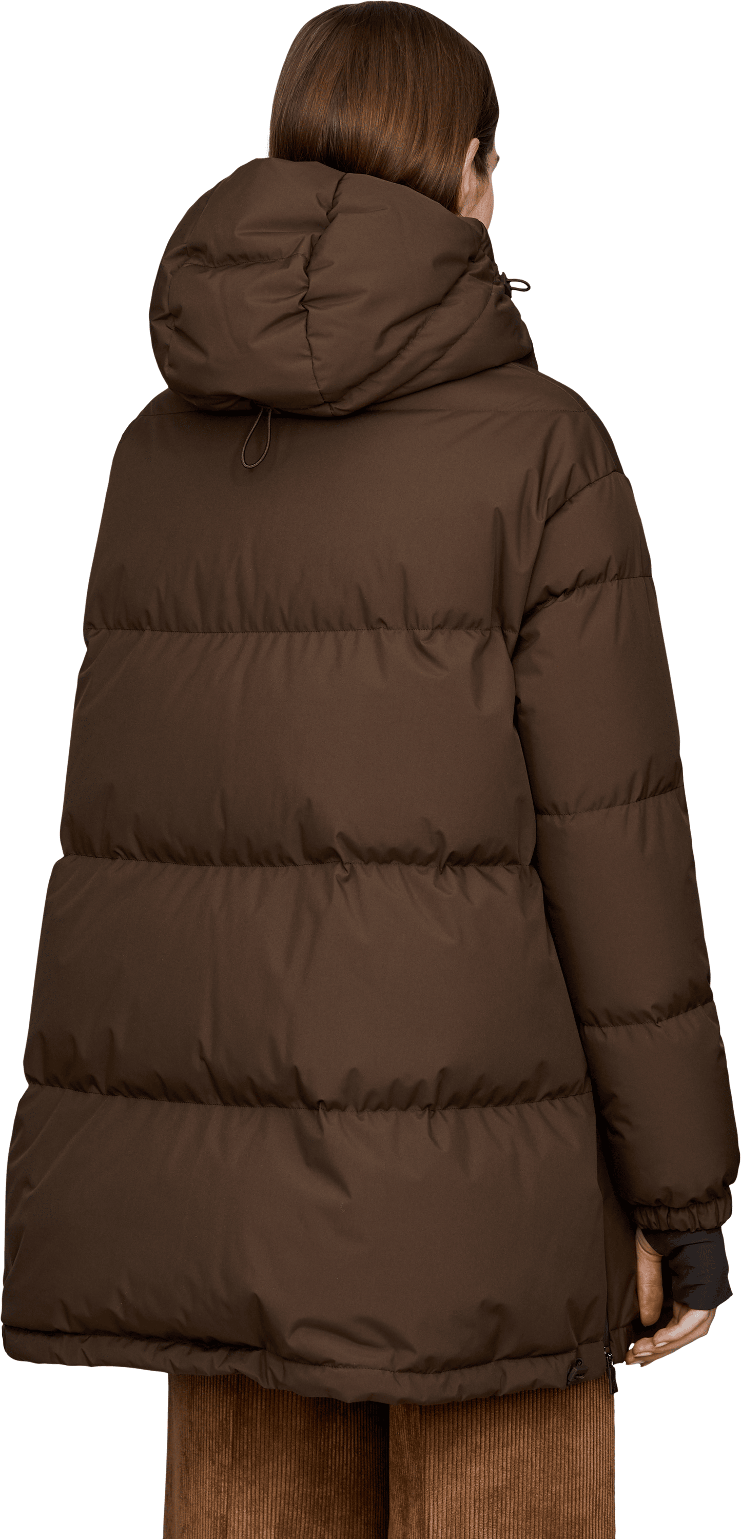 Herno Braune Daunenjacke aus 2-Layer-WINDSTOPPER® Braun, Rückansicht – UNGER.DE