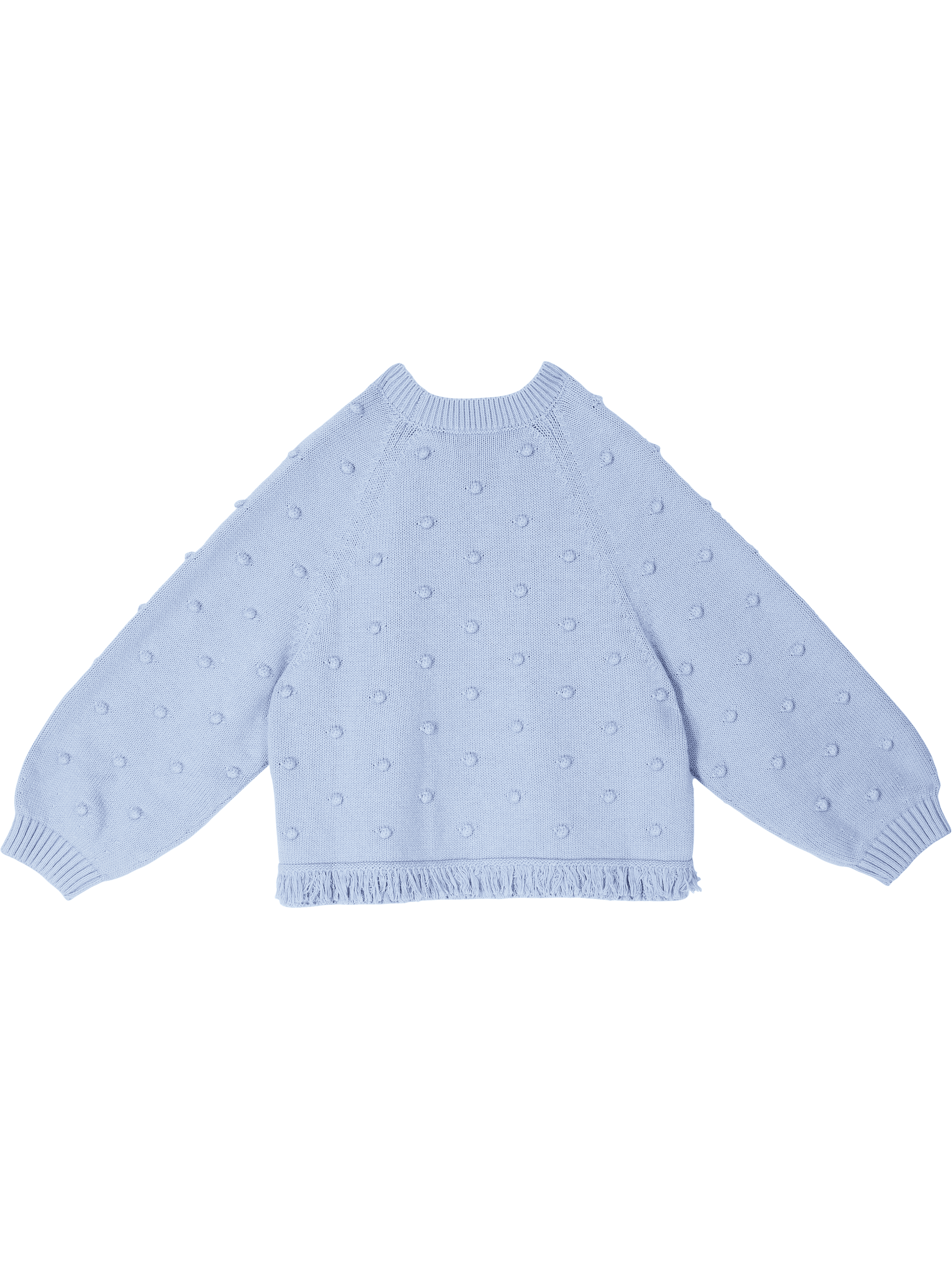 Stella McCartney Kids Gefranster Pullover in Bommelstrick Hellblau – UNGER.DE