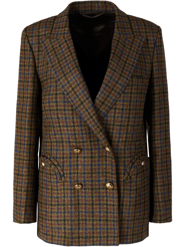 'Amandira Everynight' checked wool blazer, khaki