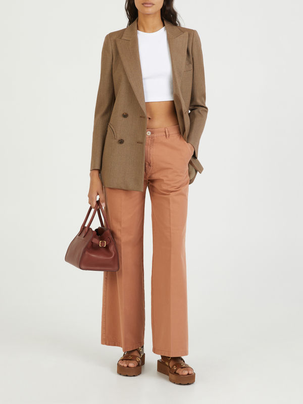 Wide-Leg Stoffhose Orange