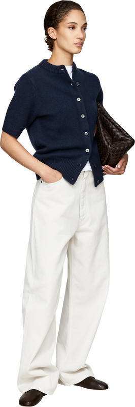Cashmere cardigan 'The Shortsleeve Cardigan' Midnight