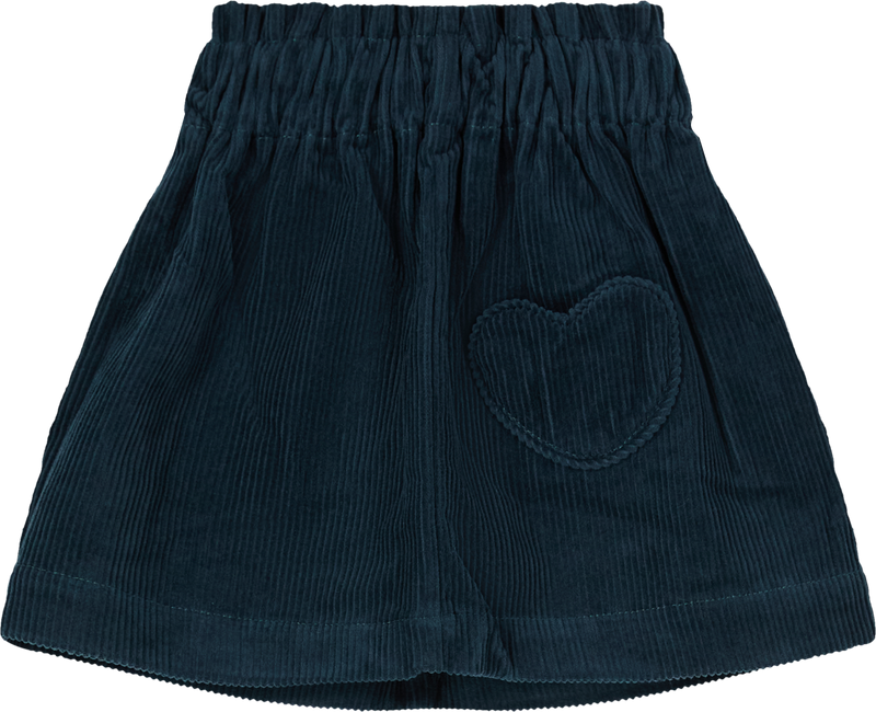 Gerippter Samtrock 'Douchka' Dunkelblau