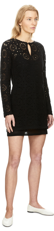Strickkleid 'The Croceht Keyhole' Schwarz