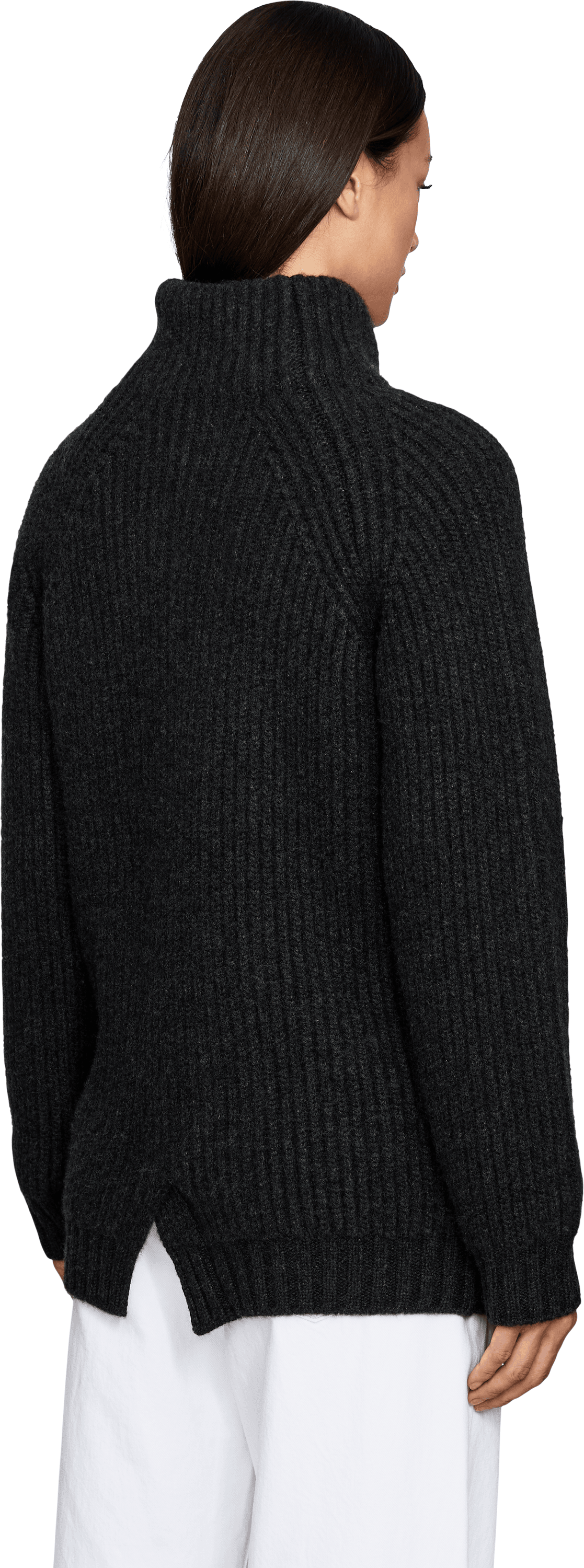 META CAMPANIA COLLECTIVE Cashmere-Strickjacke 'Michel' Anthrazit, Rückansicht – UNGER.DE