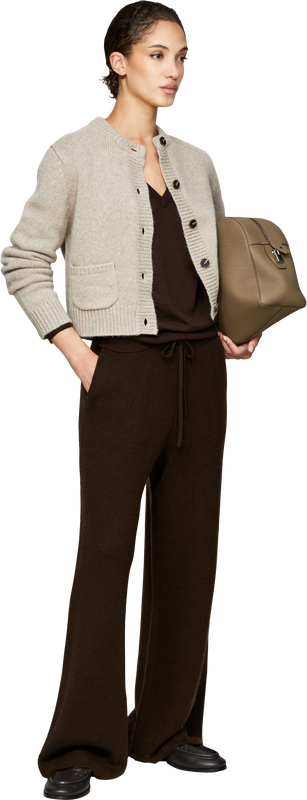 Wool, cashmere and silk jumper in espresso