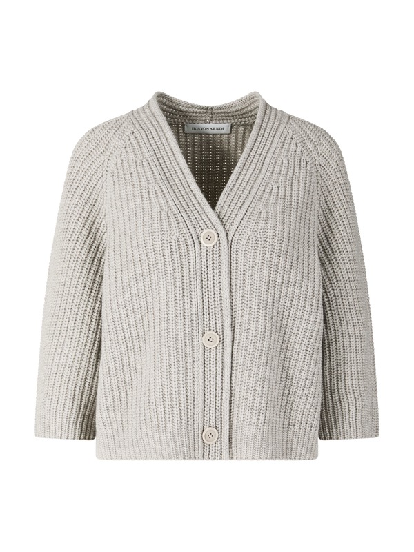 Cashmere-Strickjacke 'Fallou Button' Kiesel