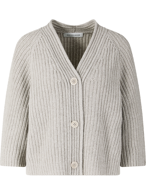 Cashmere-Strickjacke 'Fallou Button' Kiesel