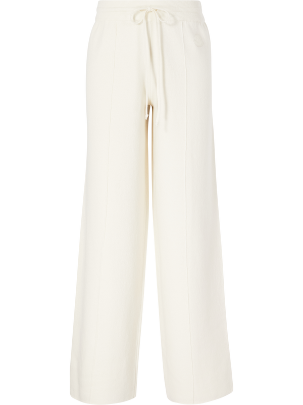 Double-knit trousers in wool and cashmere, cream