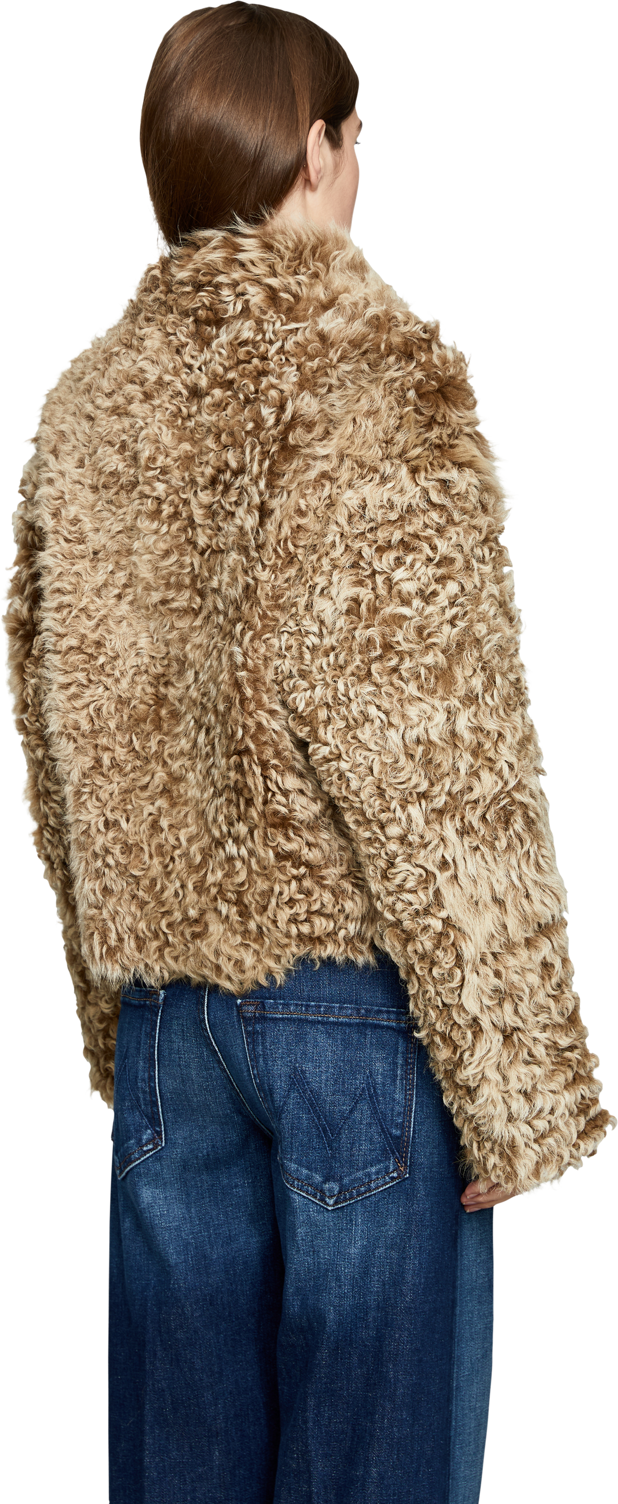 ARMA Wendbare Cropped Shearling-Jacke 'Mooney' Beige, Rückansicht – UNGER.DE
