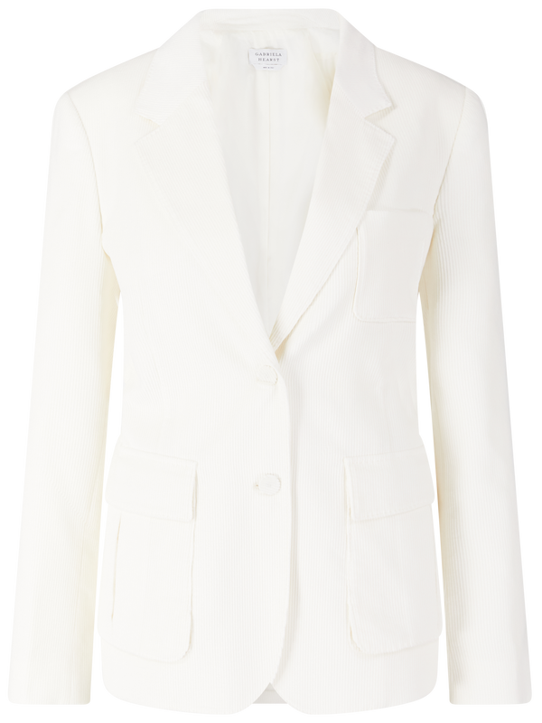 'Louisa' cotton corduroy blazer in white