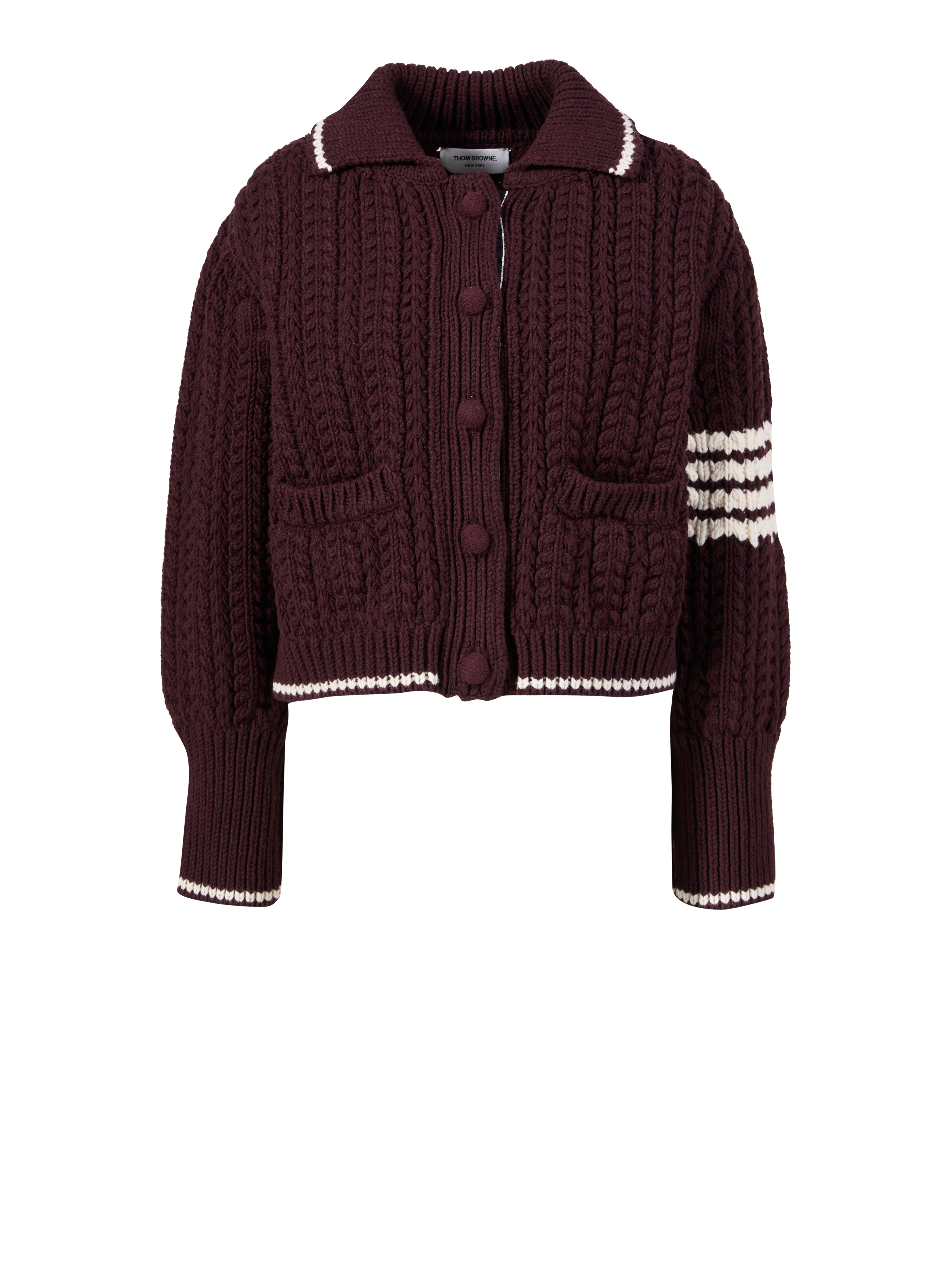 Wollstrickjacke Bordeaux