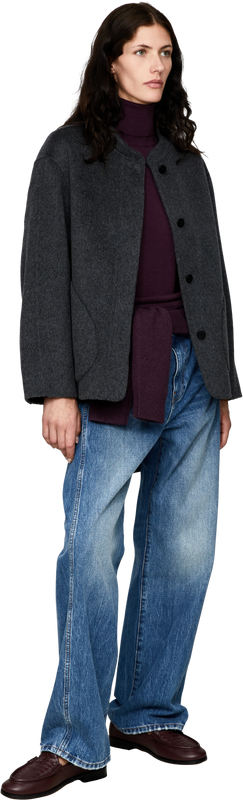 Wool, cashmere and silk jumper with a roll neck – Blackberry