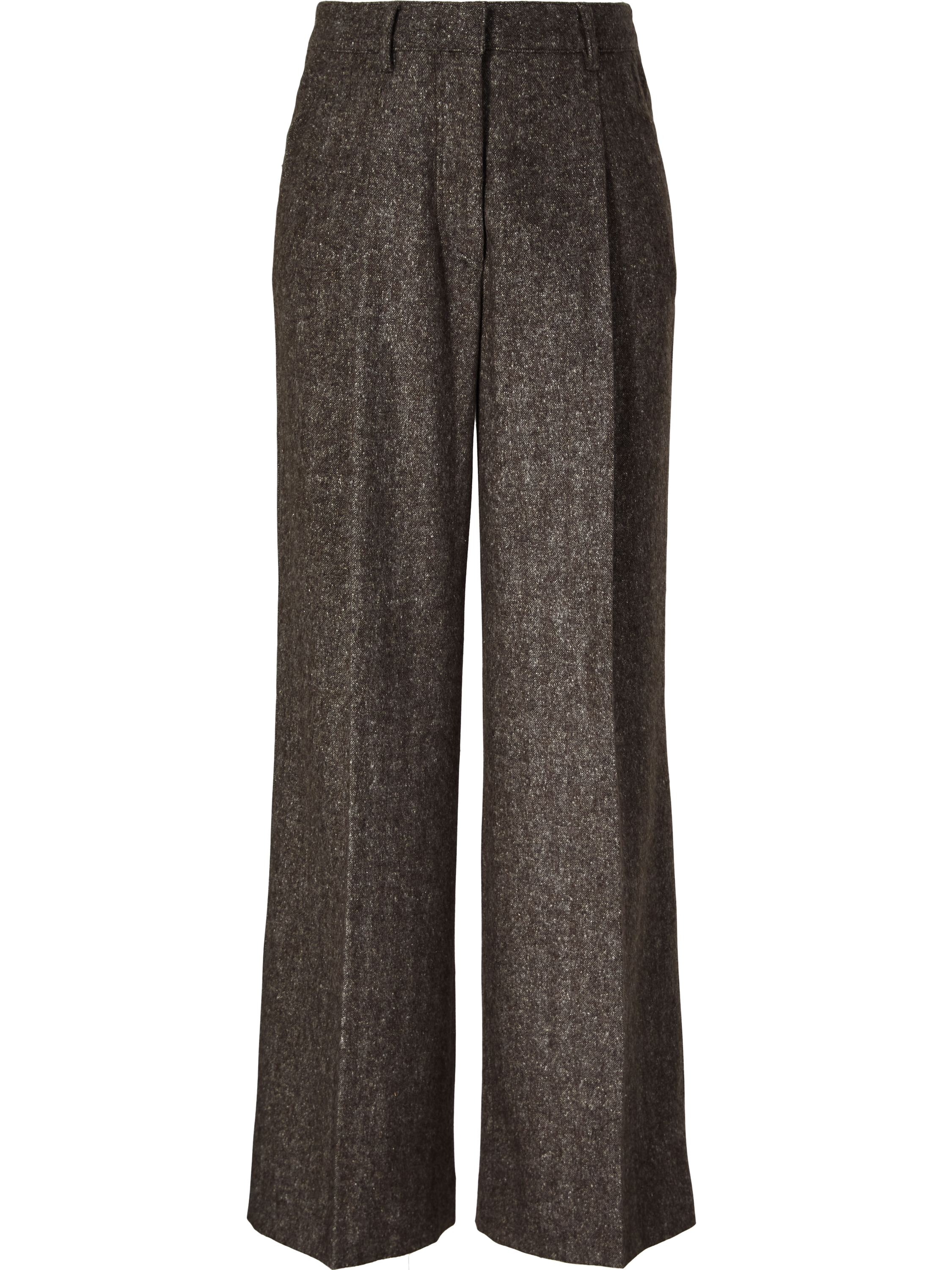 Wide-leg wool-cashmere pleated trousers 'Venia' taupe