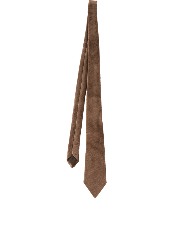 Dark brown velvet tie