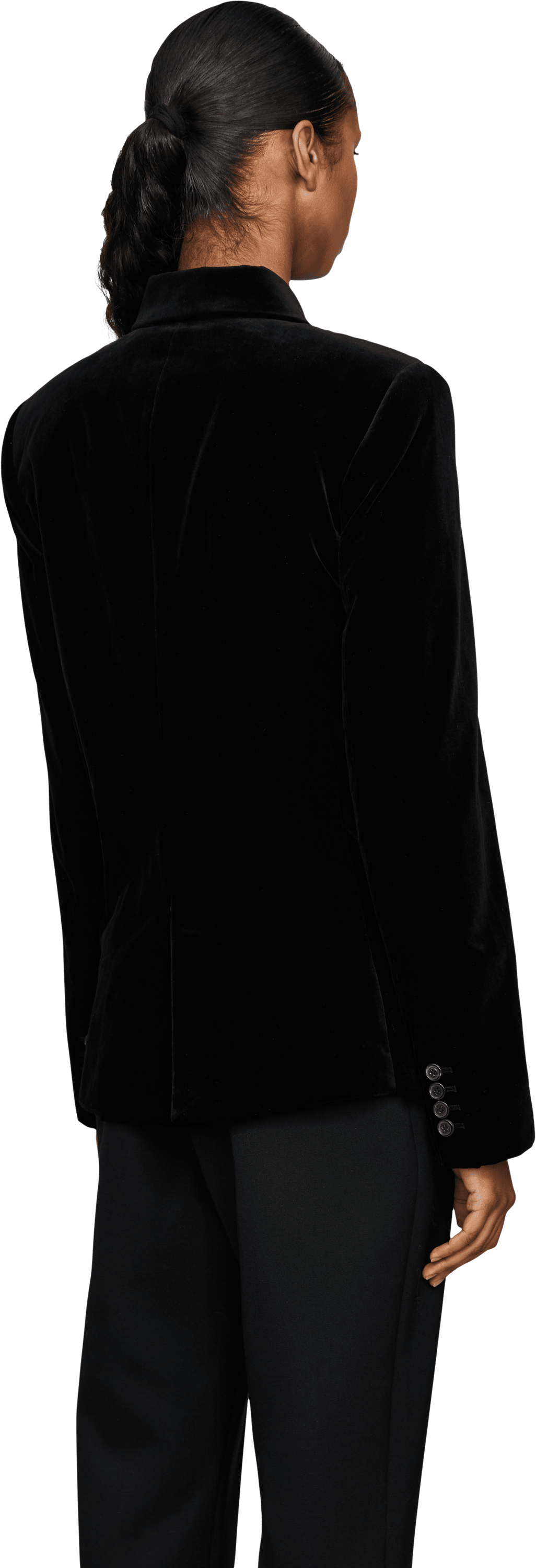 Khaite 'Rolo' velvet blazer in black, Back view – UNGER.DE
