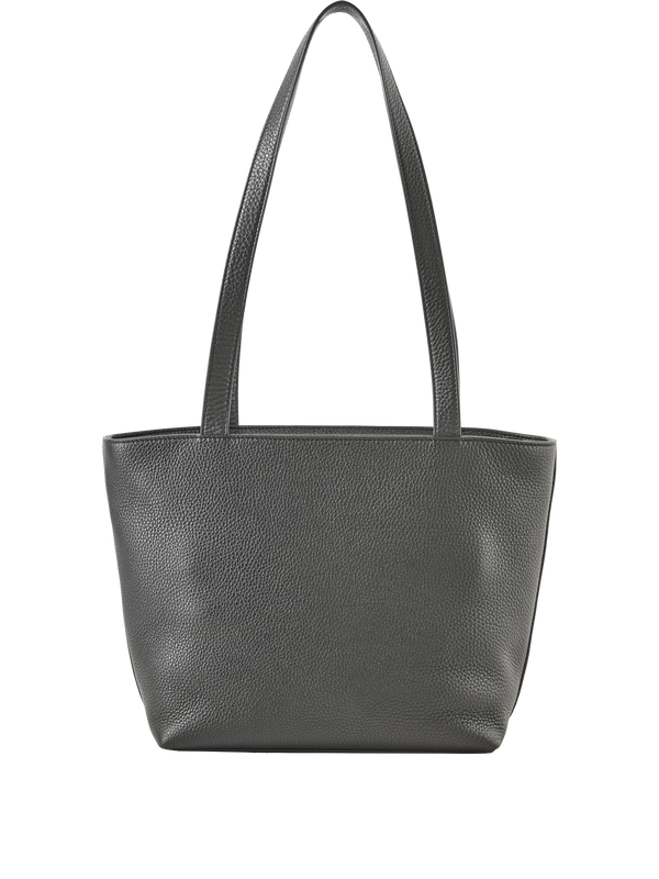 Schultertasche 'Parker' aus fein genarbtem Kalbsleder Schwarz