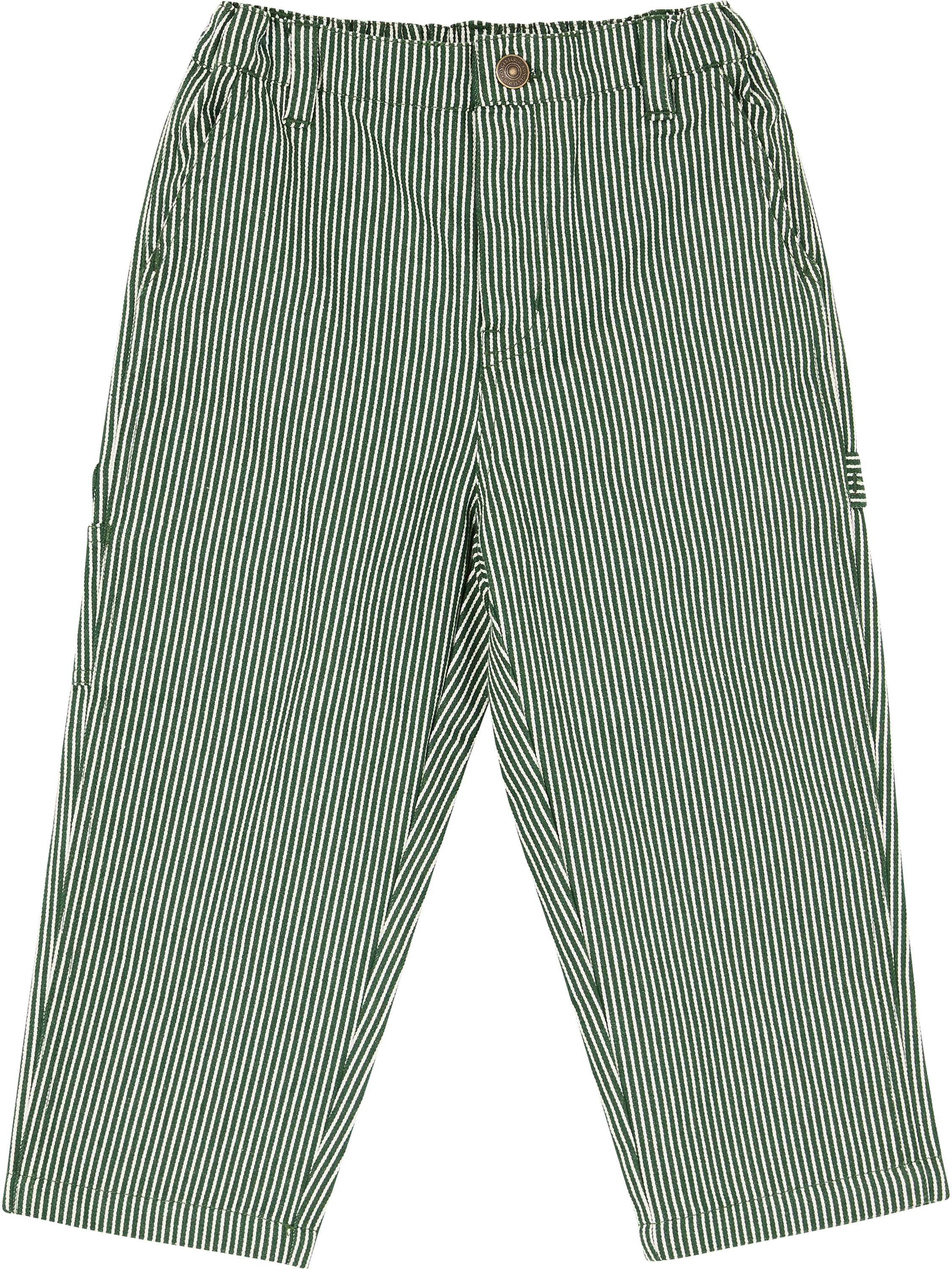 konges slojd Gestreifte Hose 'Luc' aus Baumwoll-Twill Grün, Product view – UNGER.DE