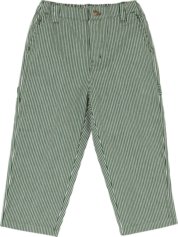 Gestreifte Hose 'Luc' aus Baumwoll-Twill Grün