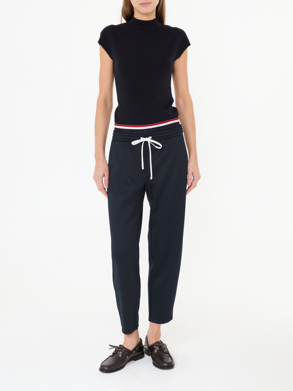 Stoffhose mit Doppelbund 'Odette' Blau