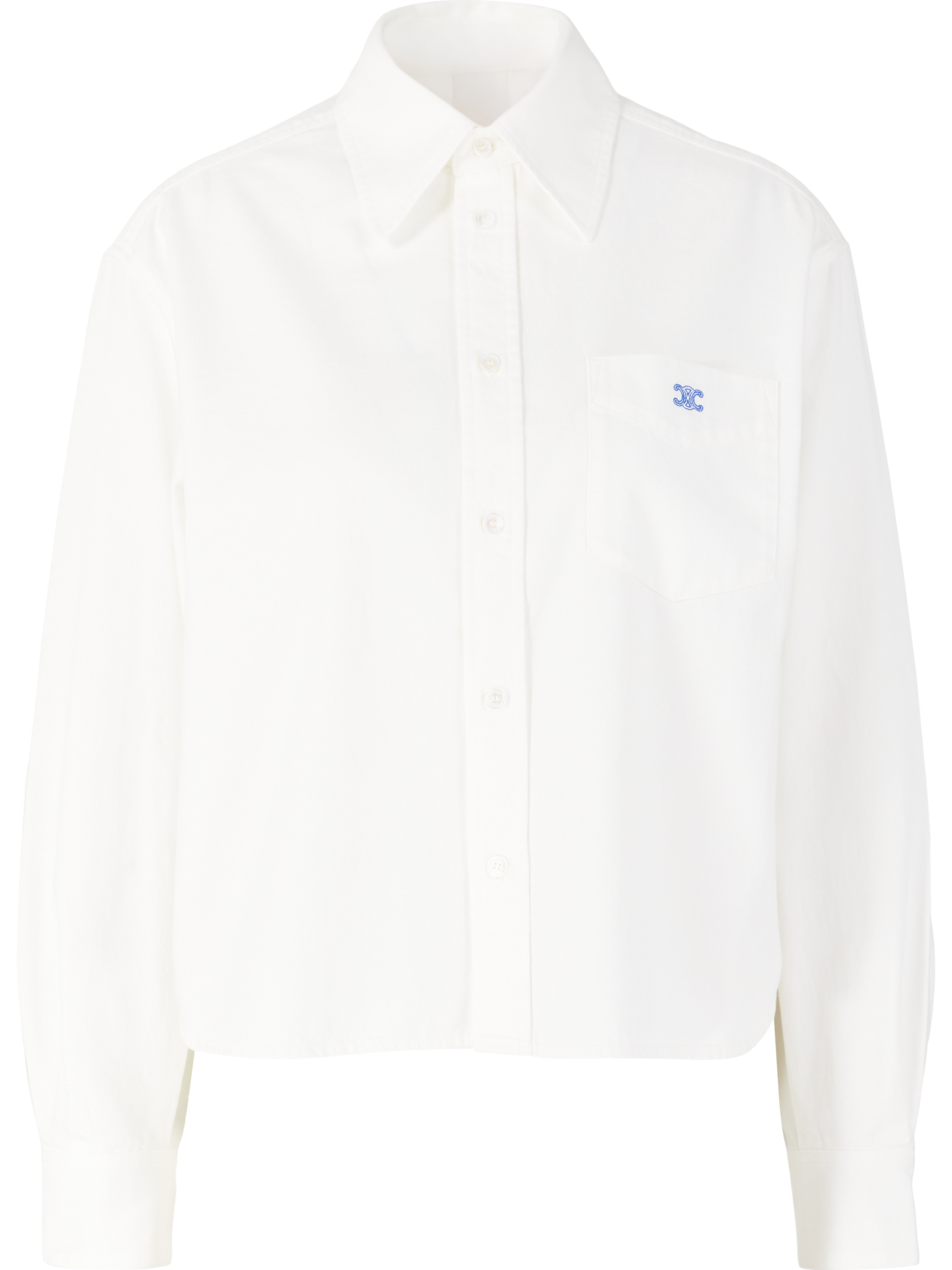 Cropped Baumwollhemd Crème