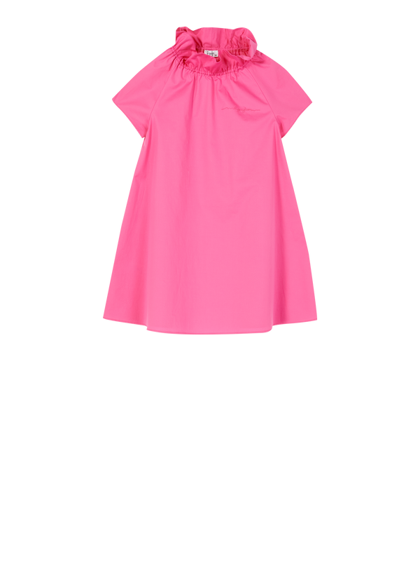 Ausgestelltes Baumwollkleid Pink