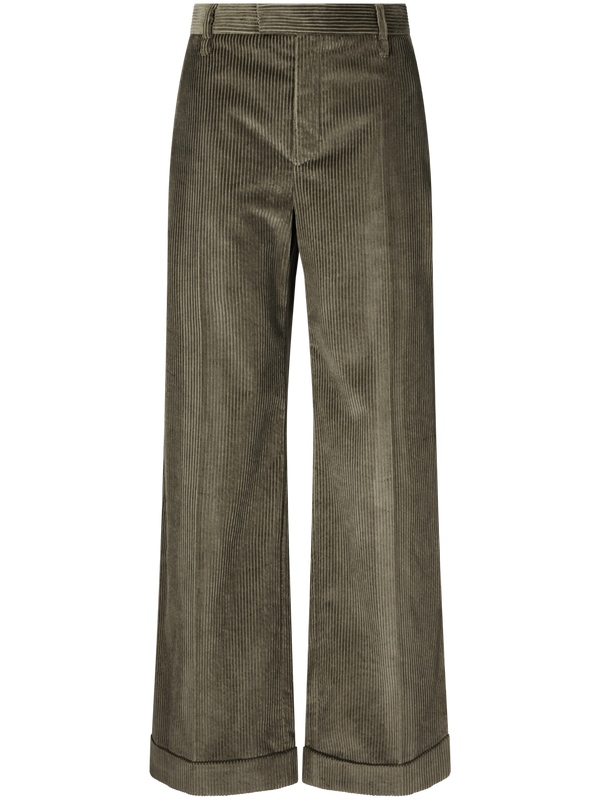 Cordhose mit Monili Perlen Dunkelgrün