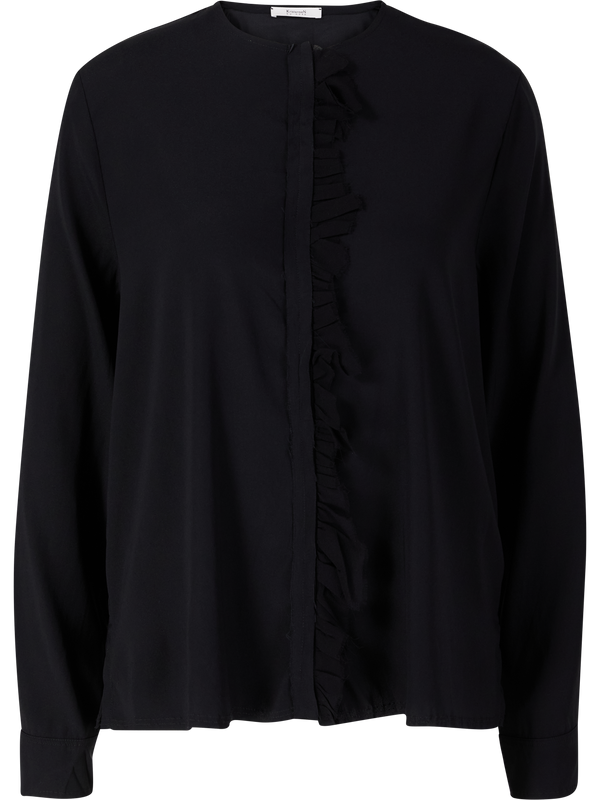 Bluse mit Rüschen aus Seide Schwarz