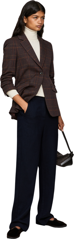 'Abate' blazer with a checked jacquard pattern brown