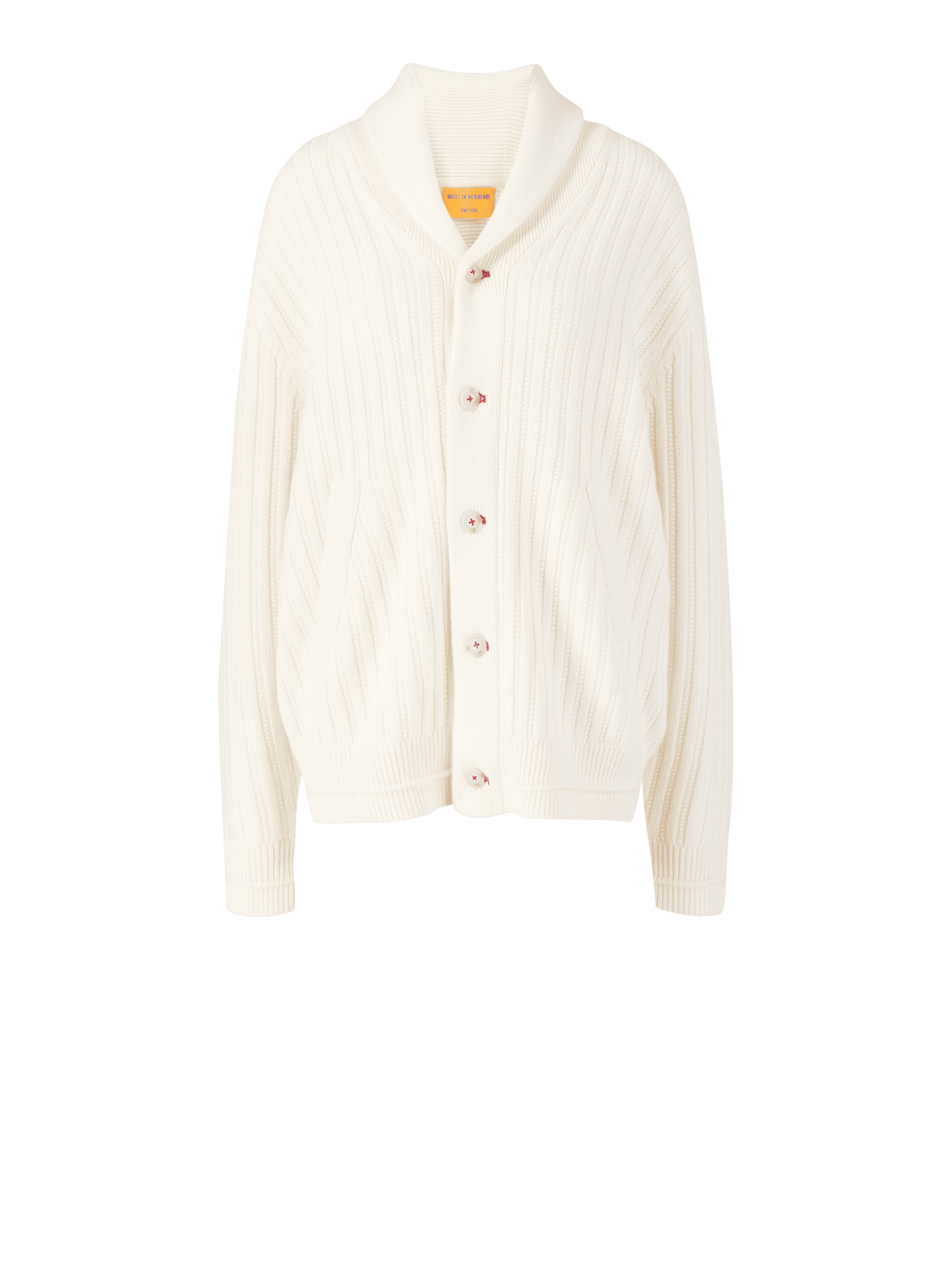 Wool-cashmere cardigan 'Varsity' cream