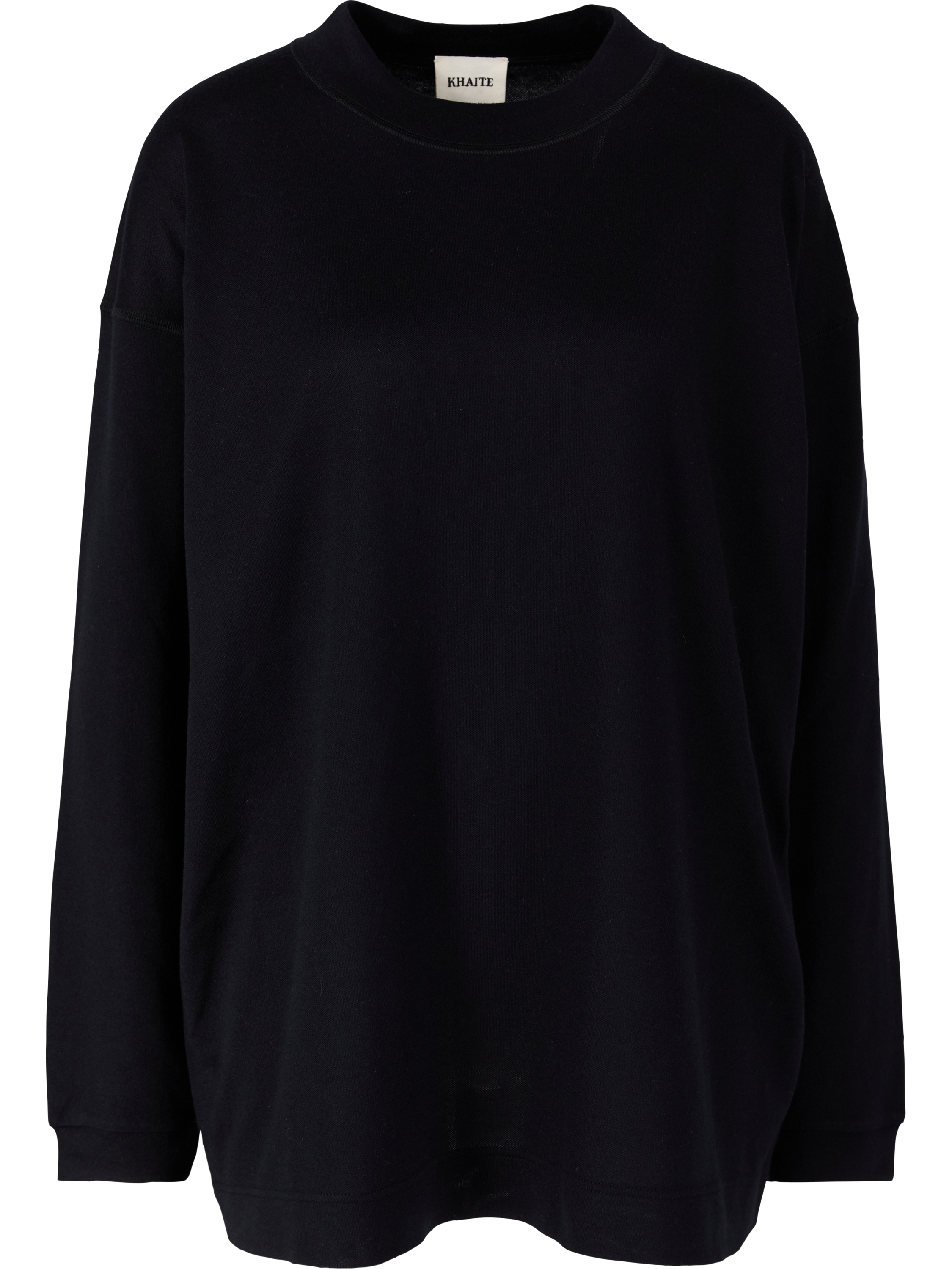 Oversized Langarmshirt 'Dylan' aus Seide Schwarz