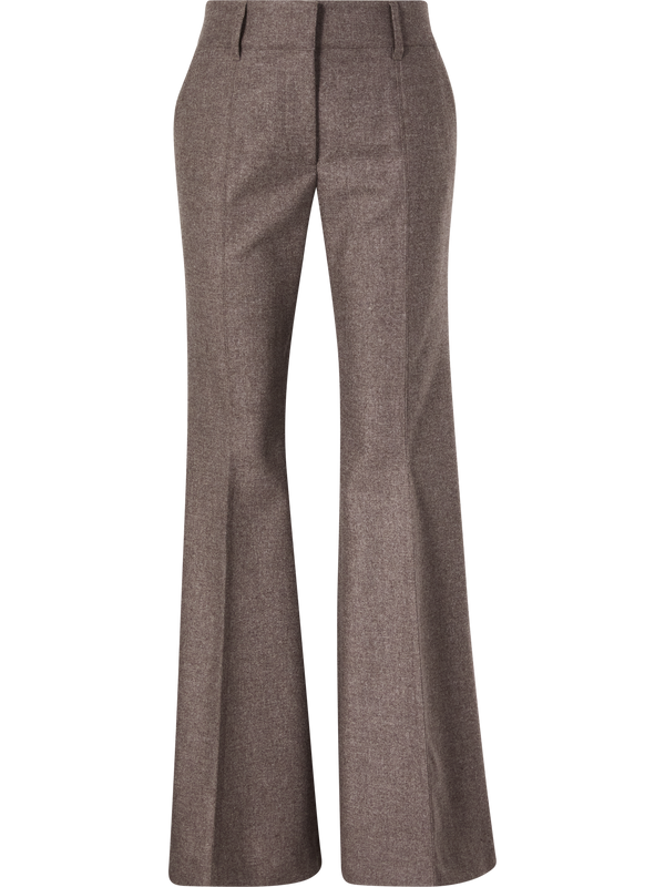'Rhein' flared woollen-cashmere trousers brown
