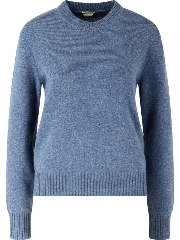 Blue cashmere jumper with patches