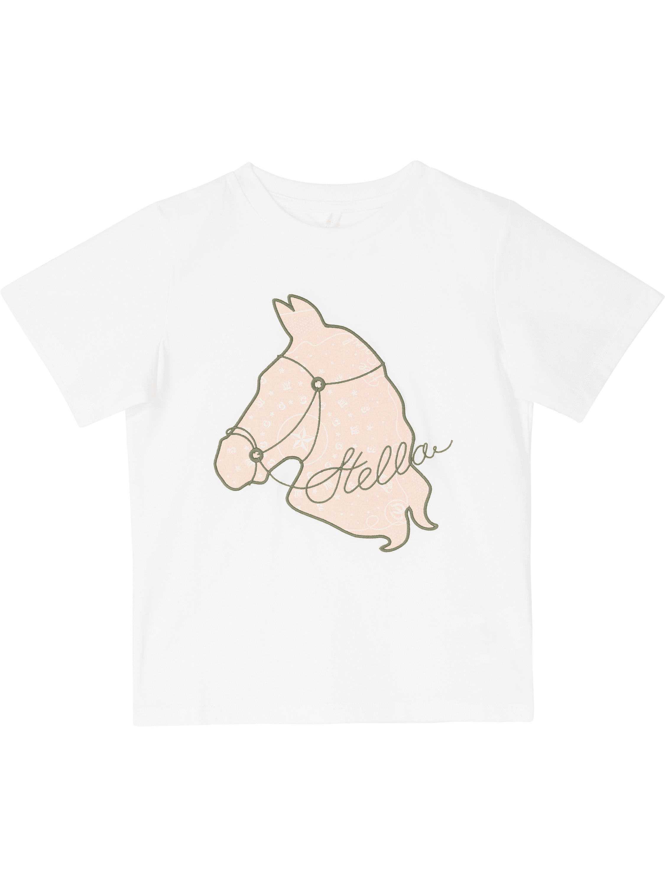 Stella McCartney Kids T-Shirt mit Pferdemotiv Crème, Produktansicht – UNGER.DE