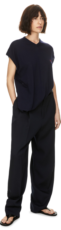 Wollpullover 'Draped' Marineblau