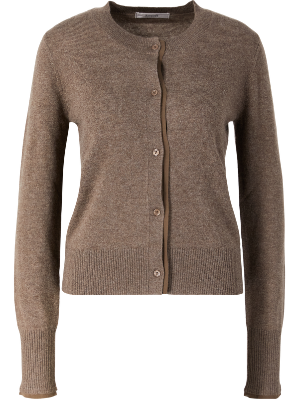 Mottled brown cashmere cardigan