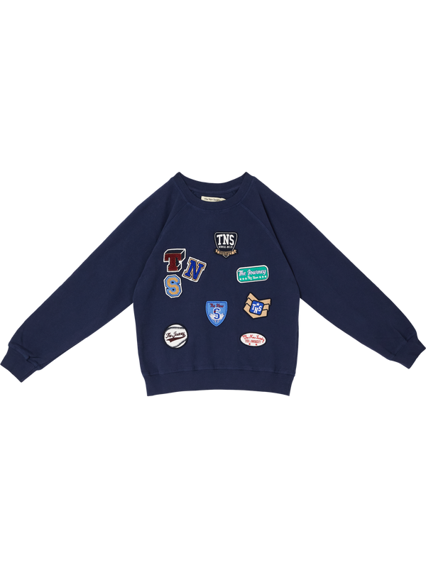 'Eden' sweatshirt with logo patch, navy blue