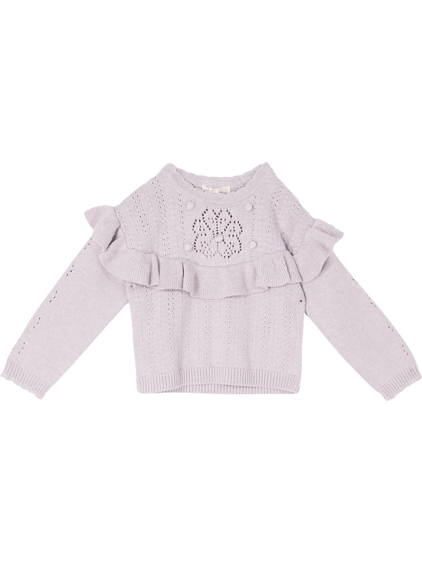 Strickpullover 'Satia' mit Lochmuster Violett
