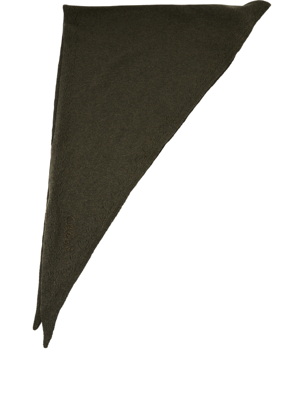 'Iconic' triangular wool scarf dark green