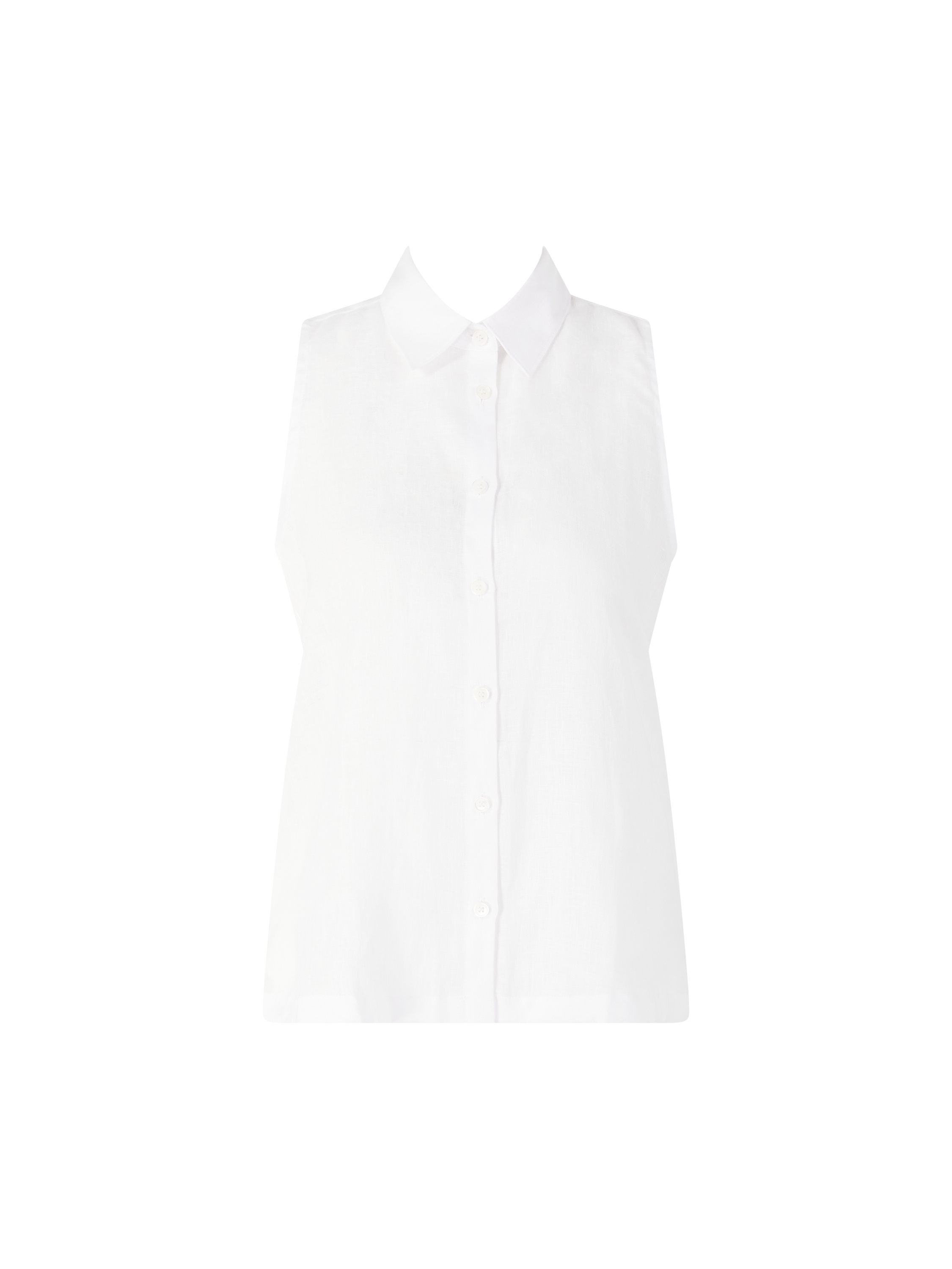 Ärmellose Bluse 'Uma' aus Leinen Weiß