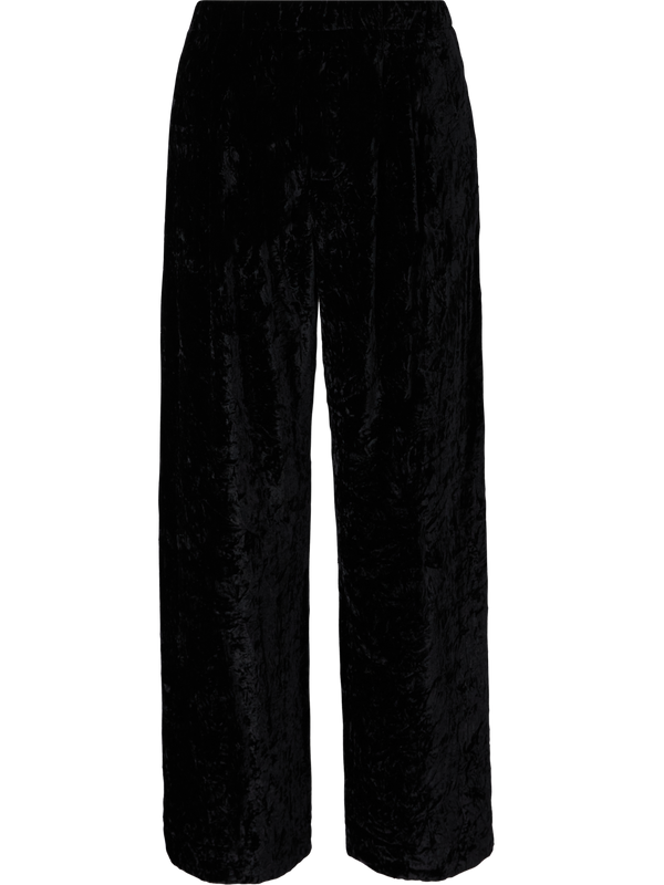 Faltenhose 'Trace' aus Samt Schwarz