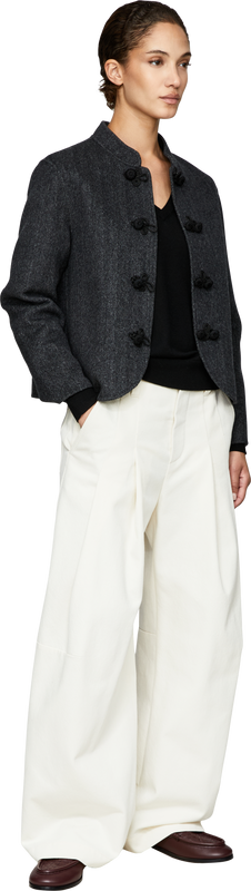 Wool, cashmere and silk jumper – Black