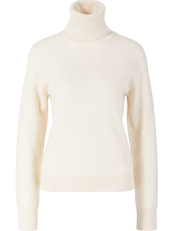 Vanilla cashmere jumper with a roll neck