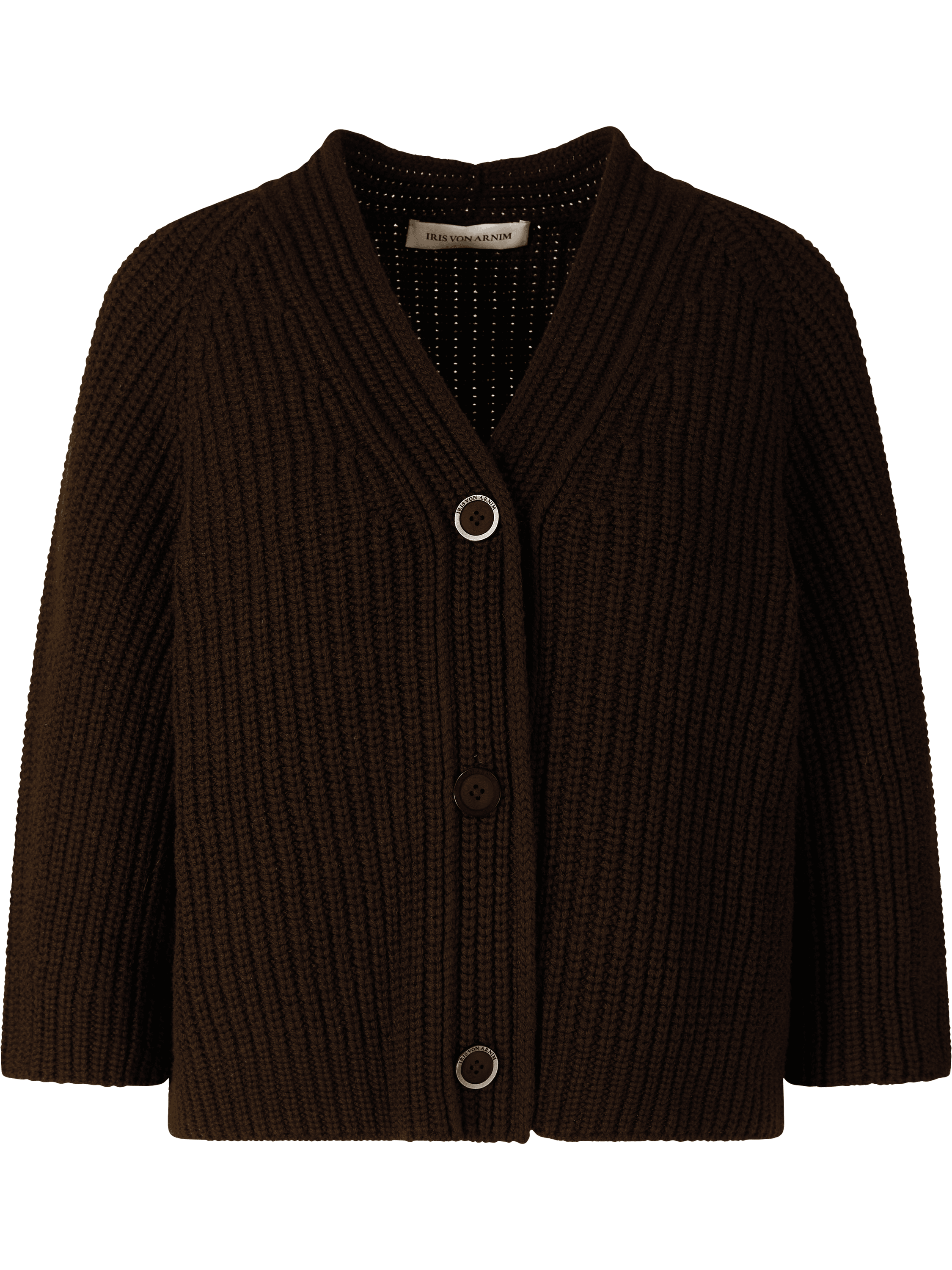 Cashmere-Strickjacke 'Fallou Button' Schokolade