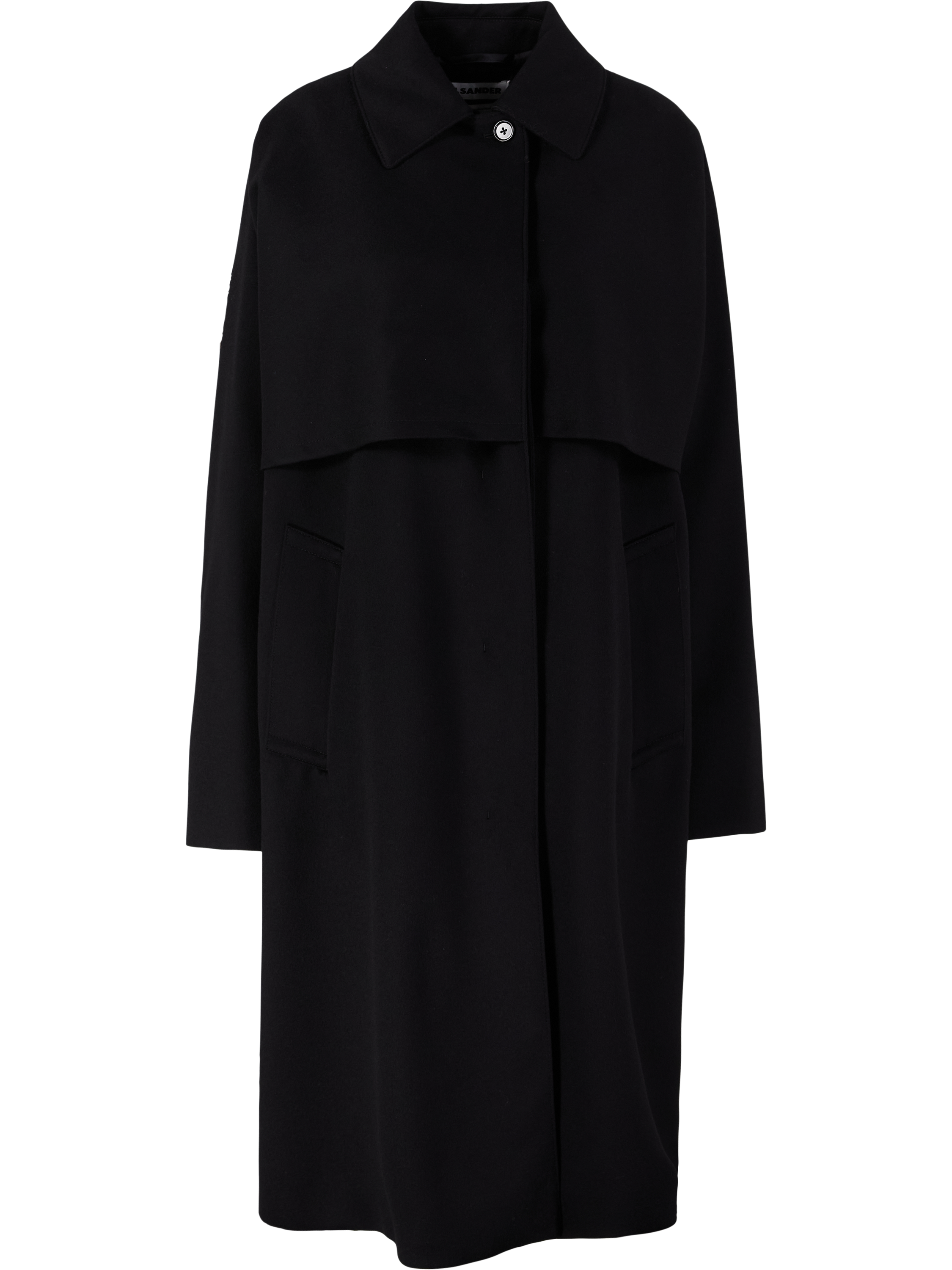 JIL SANDER Oversized coat in water-repellent wool, black, Product view – UNGER.DE