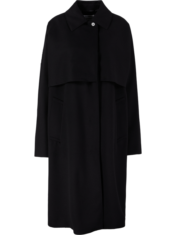 Oversize-Mantel aus Wolle Schwarz